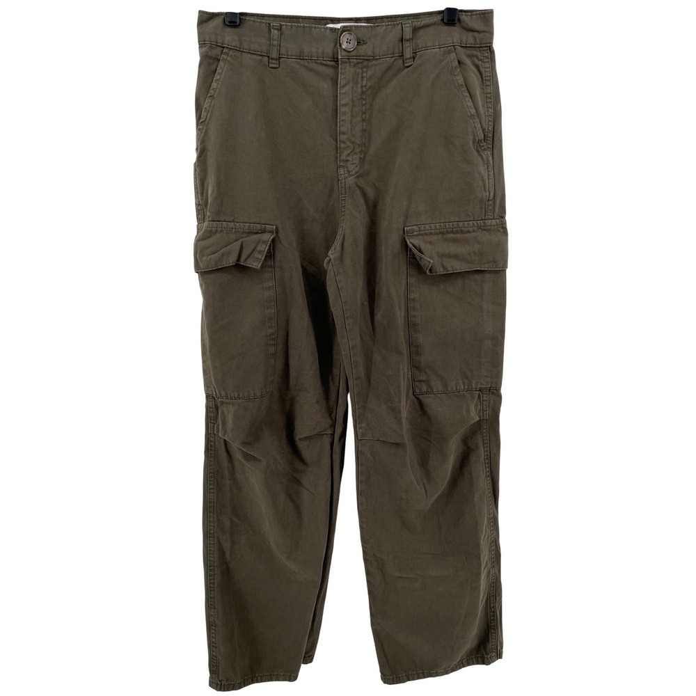 Zara Cargo Pants Womens 6 Army Green Gorpcore Utility Streetwear Military Earthy
